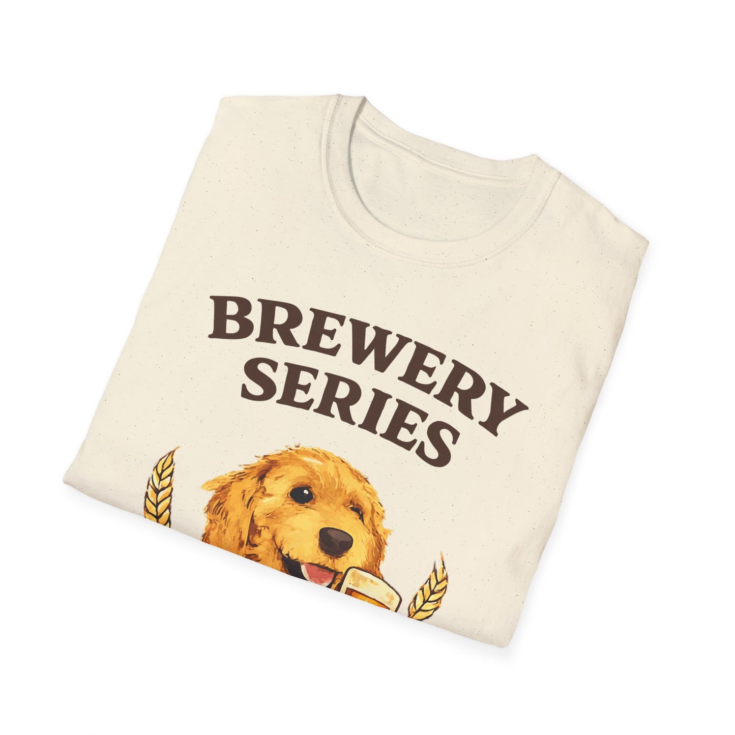 Brewery Series "Barkin Brew Bites" Dog T-Shirt — Cute Golden Retriever Beer Logo Tee